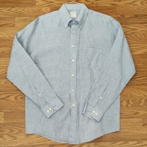 Brooks Brothers Sky Blue Casual 346 Linen Button-Down Shirt